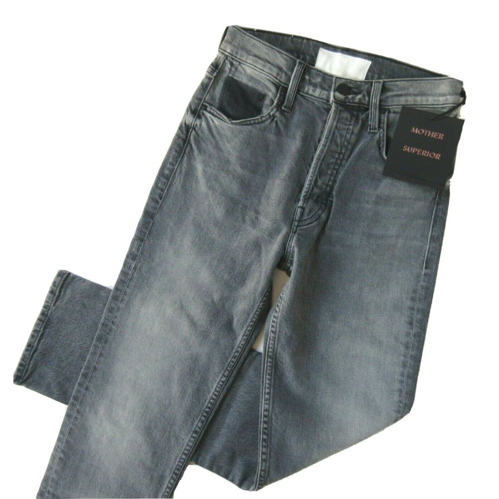 NWT Mother Superior Tomcat Ankle in Hitting The Pavement Gray Crop Jeans 24 View 2